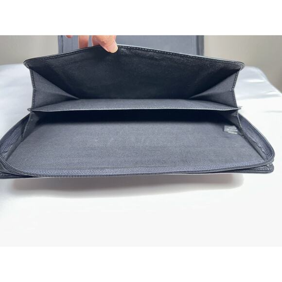 Vintage Boulder Ridge Black Leather Zipper Handle Portfolio Notebook Briefcase - Picture 12 of 13